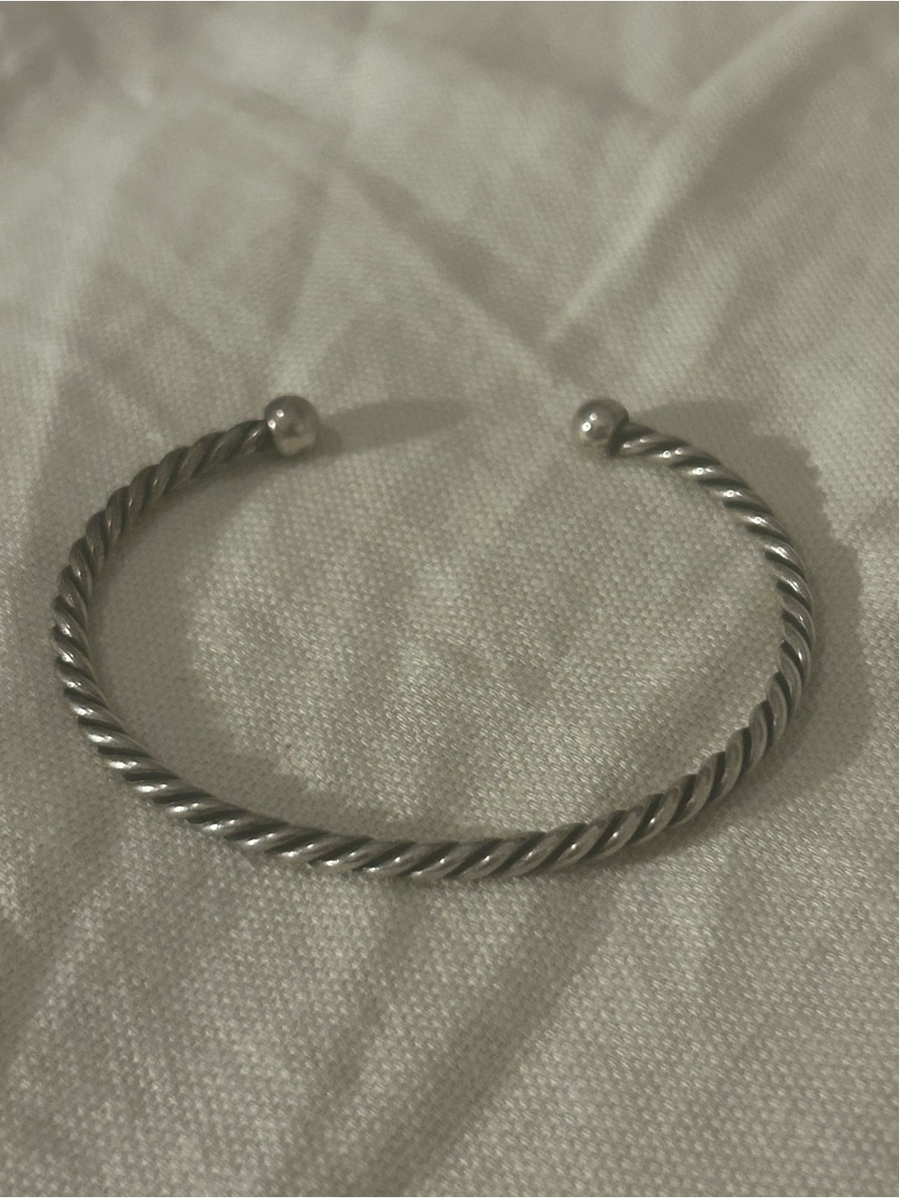 James Avery Retired Sterling Silver Bella Twisted Wire Cuff Bracelet